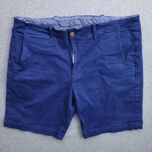 B Draddy Chino Golf Shorts Size 36 x 10 Blue Cotton Stretch Mens